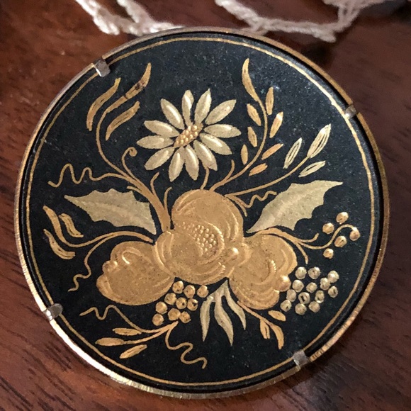 Vintage Jewelry - Vintage DAMASCENE Fruit Brooch Pin